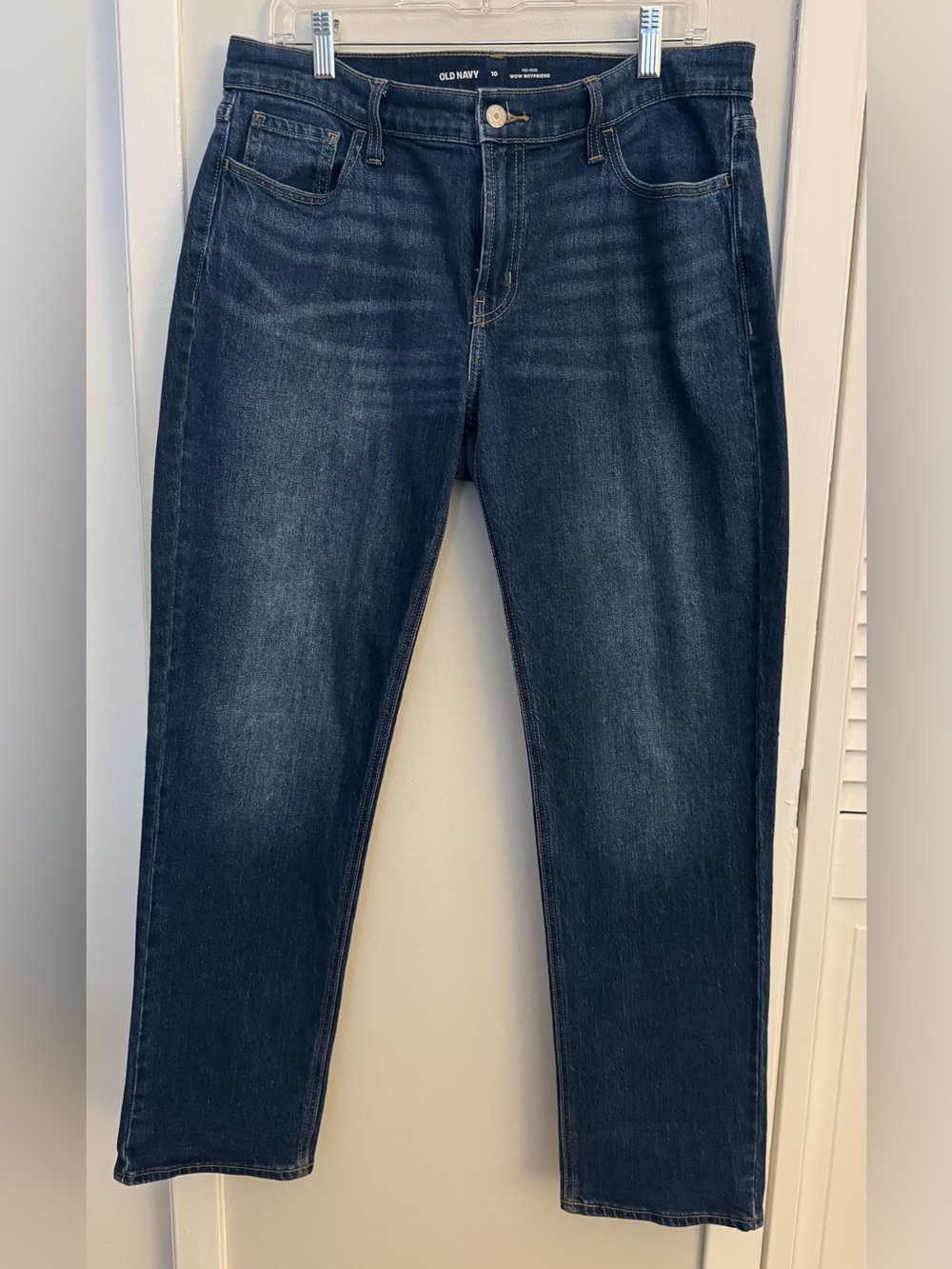 Old Navy WOW Boyfriend Jeans Women’s 10 Mid Rise Dark Wash Stretch